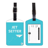 Nutcase Designer Luggage Travel Baggage Tags Set Of 2 With Name Card Inside Jet Setter