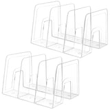 Lunmore Clear Desktop Book Organizer, Creative Book Stand, Divider Bookshelf for Home School and Office, Non-Acrylic Stand Books