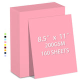 160 Sheets Cardstock Paper 8.5 x 11 Heavyweight Weight 200gsm Pink Card Stock Paper Printing, Crafts, Invitations | Smooth Print