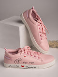 Shoetopia - Since 1998 Womens & Girls Pink Stylish Lace Up Casual Sneakers-Eu38,Pink,5,B09J2SVD7S