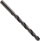 Chicago Latrobe 120 HighSpeed Steel Long Length Drill Bit, Black Oxide Finish, Round Shank, 118 Degree Conventional Point, 7/16