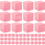 Zhehao 48 Pack Christmas Pink Gift Boxes Small Cardboard Gift Boxes with Lids Bulk 3 x 3 x 3 Inch Square Kraft Cube Paper Box As