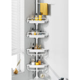 WSBArt Upgrade Sturdy Shower Caddy Tension Pole Quick Installation Corner Shower Shelves 18/8 Stainless Steel Rustproof 4 Tier A