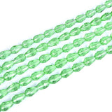 120pcs Czech 12mm Faceted Teardrop Crystal Glass Beads Peridot Green