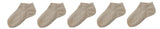 Zacharias Unisex Kids Cotton Ankle Socks (Pack Of 5) (C800_Beige_14 Years)