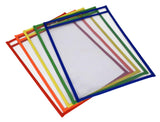School Smart Reusable Dry Erase Pockets, 10-1/2 X 13 Inches, Assorted, Set Of 25