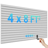 Ezlaino 4x8ft PVC Slat Wall Paneling - Thickened & Durable, Waterproof, Versatile | 75 lbs/sq ft Capacity | Fits Most Slatwall A
