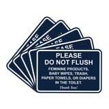All Quality Classic Framed Please Do Not Flush Thank You Bathroom Etiquette Sign - 5 x 7 (Navy Blue) 5 Pack