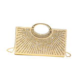 Snappsy Ladies Clutch Purse Handbag Decoration Wedding Bag For Engagement Prom Women Gold