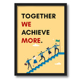 Artaction Teamwork Wall Frame Poster | Motivational Quote Together We Achieve More | A4 Size Framed Poster For Office, Study Roo