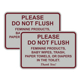 All Quality Classic Framed Please Do Not Flush Thank You Bathroom Etiquette Sign - 5 x 7 (Light Gray-Burgundy) 2 Pack