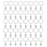 Karier 40 Pack White Curtain Rings with Clips for 1 Rod,1 Inch Interior Diameter White Clip Rings for Curtain