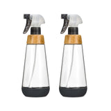 Full Circle Bottle Service-Refillable Glass Spray Bottle-Versatile Stream & Mist Options,Bamboo with Protective Silicone Boot-Id