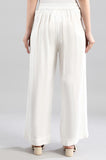 Aurelia White Solid Palazzo Ethnic Bottomwear For Women White Xs