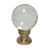 Royal Designs, Inc. Clear Crystal Ball Finial for Lamp Shade, F-5044PB-1, Polished Brass