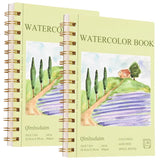 2-Packs 5x7.5Spiral Watercolor Paper Pad - 30 Sheets 140lb/300g Acid-Free Artist Paper | Tear-Line Perforated Pages for Framing