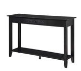Convenience Concepts American Heritage 1 Drawer Console Table with Shelf, Black