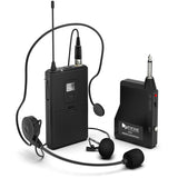 FIFINE Wireless Microphone System, Wireless Microphone set with Headset and Lavalier Lapel Mics, Beltpack Transmitter and Receiv