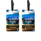 Nutcase Personalized Designer Luggage Travel Baggage Tags Set Of 2 Tags Adventure Awaits Mountains