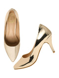Shoetopia Embellished Golden Pumps For Girls-Eu39,Gold,6,B0D5HGSFVW