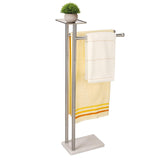 Songtec Towel Rack Stand for Bathroom, 2-Tier Towel Holder Stand for Bath Towels Max to 68 , Practical Shelf on Top