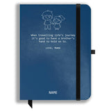 Brown Cloud Personalized Blue Leather Cover Notebook/Diary With Personalised/Customized Photographs/Message/Quote For Personal/C