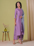 Anni Designer Women'S Rayon Viscose Solid Straight Kurta With Pant & Dupatta (Paradise Purple-Vks01_M_Purple_Medium),Purple,M,,,