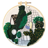 Ujeavette Embroidery Kit Cross Stitch Beautiful Craft W/Frame Hoop Diy For Kids Adults Green Valley Villa