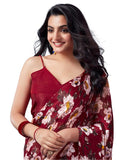 Satrani Womens Pure Georgette Saree (3633S102N_Maroon)