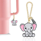 Ldntly Elephant Stanley Cup Accessories,Stanley Charms for Handle Water Bottle Charms Tumbler Keychain Elephant Gifts for Women