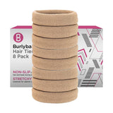 Burlybands Large Hair Ties for Thick, Heavy or Curly Hair - Non-Slip, Non-Damage, Seamless Women's Ponytail Scrunchies - Lt Brow