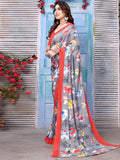 Satrani Womens Pure Georgette Saree (3201S2298Na_Grey & Multi2)