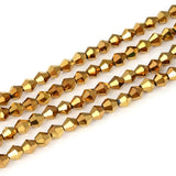 1000pcs Czech Faceted Bicone Crystal 4mm (0.16 Inch) Small Glass Beads Spacer Bulk Gold Aurum