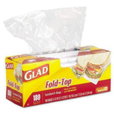 Glad Fold Top Sandwich Bags, Plastic Bags 180Count