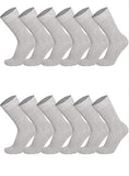 Mukhaksh (Pack Of 6 Pairs = 12 Socks Unisex School Cotton Lycra Milange Grey Calf Length Socks