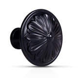 DWYL & LWYD Black Cabinet Knobs 4 Pack, Solid Zinc Alloy Single Hold 1-2/5Dia, Matte Black Round Knobs for Cabinets and Drawers,