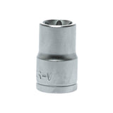 Teng Tools E6 1/4 Inch Drive Female E-Torx Star TX-E Chrome Vanadium Socket | Mechanic Tool | Hand Tool - M140706-C