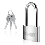 KAWAHA 41/40LKD-3SK 1-9/16 inch (40mm) Long Shackle High Security Stainless Steel Padlock with Key for Both Indoor and Outdoor u