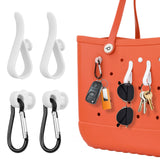 Muswelf 4PCS Accessories for Bags, Two Styles of Hooks, Key Holder for Hanging Keys, Sunglasses, Headphones and Other Small Items on Your Beach or Travel Bag, Convenient and Practical