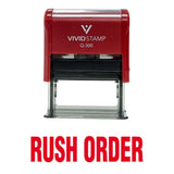 Rush Order Self Inking Rubber Stamp (Red Ink) Large