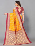 Satrani Womens Knit Silk Blend Saree (2687S1138N_Yellow)