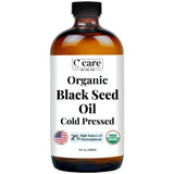 Black Seed Oil Organic Cold Pressed Unrefined Glass Bottle | USDA Certified Organic Black Cumin Seed Oil | High Thymoquinone Ome