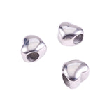 LiQunSweet 10 Pcs 304 Stainless Steel Heart Shaped Beads Charm Large Hole Loose Beads Spacer Bulk Fit for DIY Handmade European