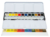 Daniel Smith Color Hand Poured Pan Set in a Metal Box with Bonus 12 Empty Half Pans, 1 Unit (Pack of 1)
