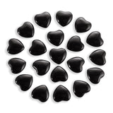 Nvzi Tumbled Polished Natural Black Obsidian Crystal Heart Stones, Crystals and Healing Stones Quartz Bulk for Wicca, Reiki, Hea