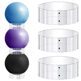 Wenqik 3 Pcs Exercise Ball Stand Holder 14.5 Inch Plastic Yoga Ball Base Stability Fitness Display Stand Medicine Therapy Carrie