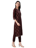 Ziyaa Women'S Rayon Salwar Suit Set (Zikury3368Andpa- Brown_Xl)