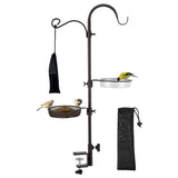 ERYTLLY Bird Feeding Station Kit Bird Feeder Poles,Premium Multi Feeder Hanging Kit with Suet Cage and Bird Bath Bird Food Finch Sock for Attracting Wild Birds and Plants,Baskets,Lanterns,Wind Chimes