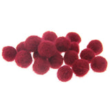 Zasy Needle Felt Balls Pure Wool Beads Dry Felted Balls 15mm Handmade DIY Crafts 20pcs (Dark Red)