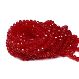Chengmu 6mm Red Rondelle Glass Beads for Jewelry Making 720pcs Faceted Briolette Shape Crytal Spacer Beads Assortments Supplies
